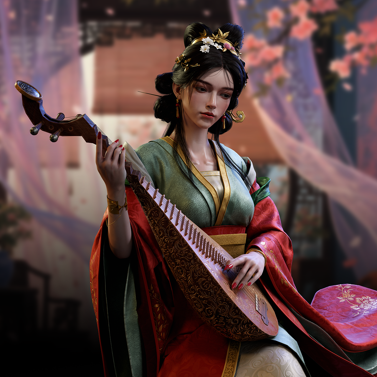 琵琶殇（图ZNDAzODE0NDQw） - 人物/生物 - 站酷设计师麦芽CG原创素材 - 站酷ZCOOL