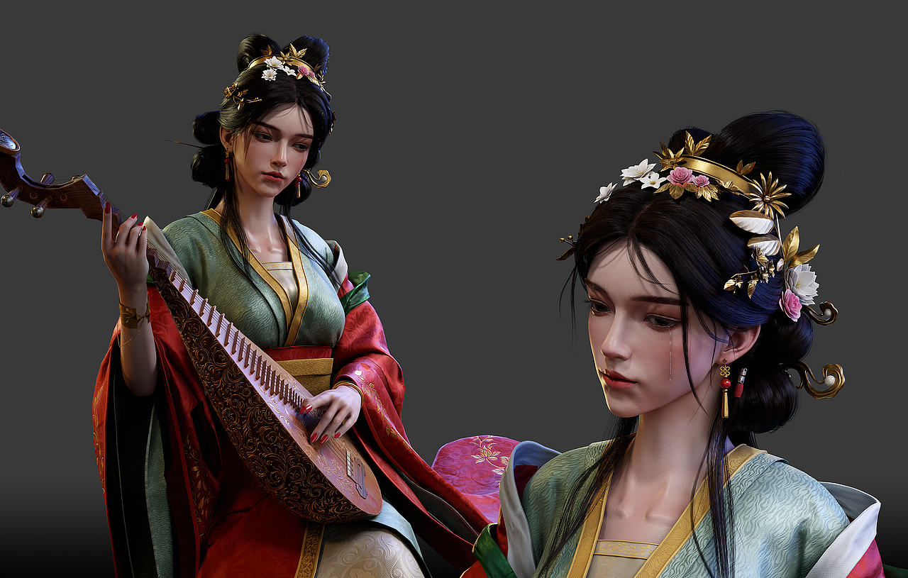 琵琶殇（图ZNDAzODE0NDg4） - 人物/生物 - 站酷设计师麦芽CG原创素材 - 站酷ZCOOL