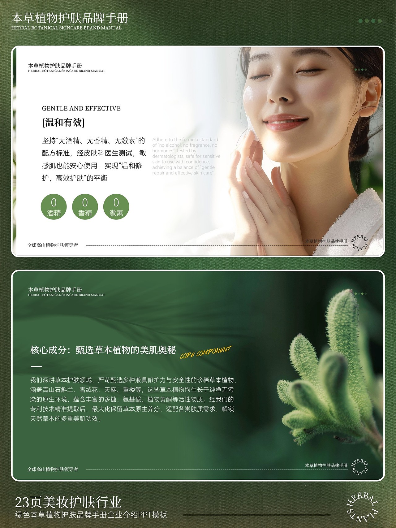 美妆护肤行业绿色本草植物护肤品牌手册（图ZNDAzODI0NTY0） - PPT/Keynote - 站酷设计师熊猫大人pandaren原创素材 - 站酷ZCOOL