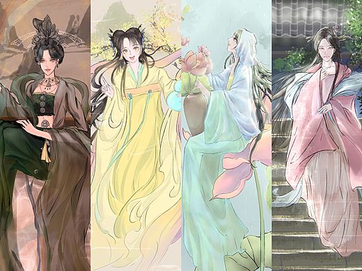 这周画的各种小美人