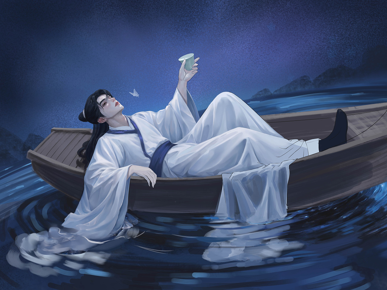 醉卧不知天在水 满船清梦压星河（图ZNDAzODU4MDI0） - 创作习作 - 站酷设计师藏海Andreas原创素材 - 站酷ZCOOL