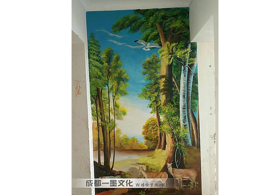  成都墙绘 风景墙绘 风景壁画 酒吧墙绘 酒店墙绘