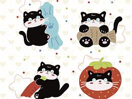 小黑猫图案