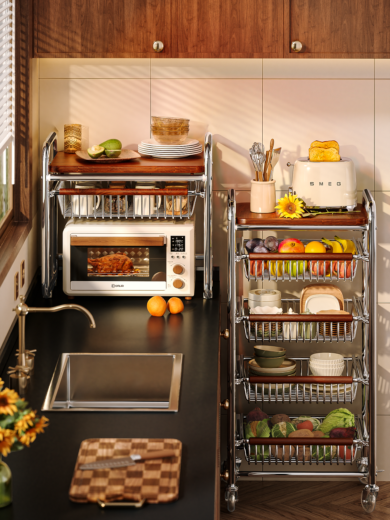 中古风（置物架/收纳架）组合款 （三维产品渲染）（图ZNDAzODkwNDM2） - 产品 - 站酷设计师一只小圆圆_11原创素材 - 站酷ZCOOL