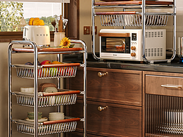 中古风（置物架/收纳架）组合款 （三维产品渲染）