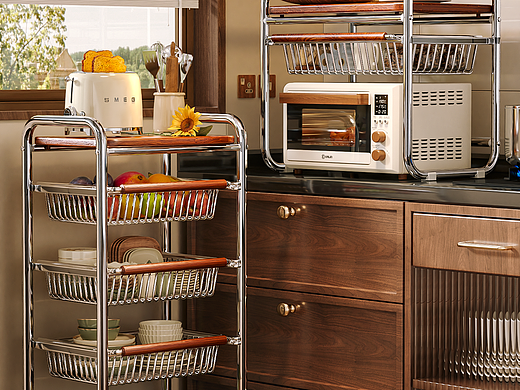 中古风（置物架/收纳架）组合款 （三维产品渲染）