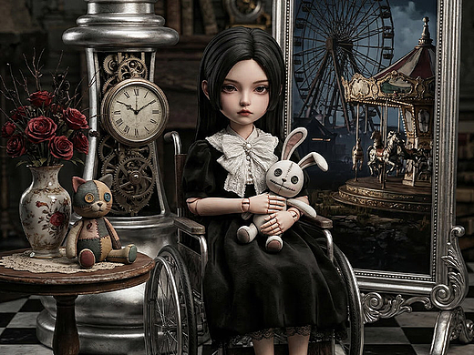 《今天也沒變成玩偶呢》二創(chuàng)｜無線流+暗黑童話（個人主頁-ZNzMyODczMDg=） - AI作品 - 站酷設(shè)計(jì)師設(shè)計(jì)師大大卷原創(chuàng)素材 - 站酷ZCOOL