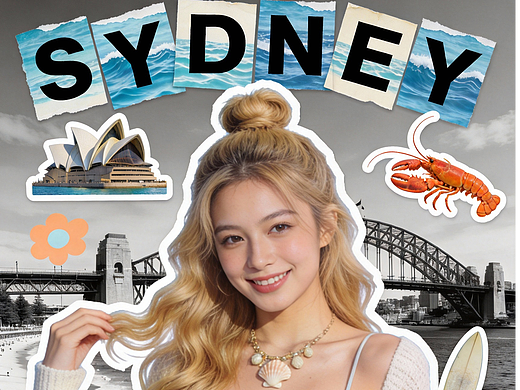 城市限定拼贴感海报💥  附上提示词