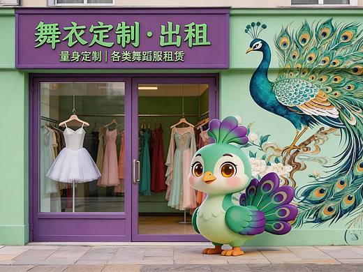舞蹈服定制租赁店面设计与IP设计