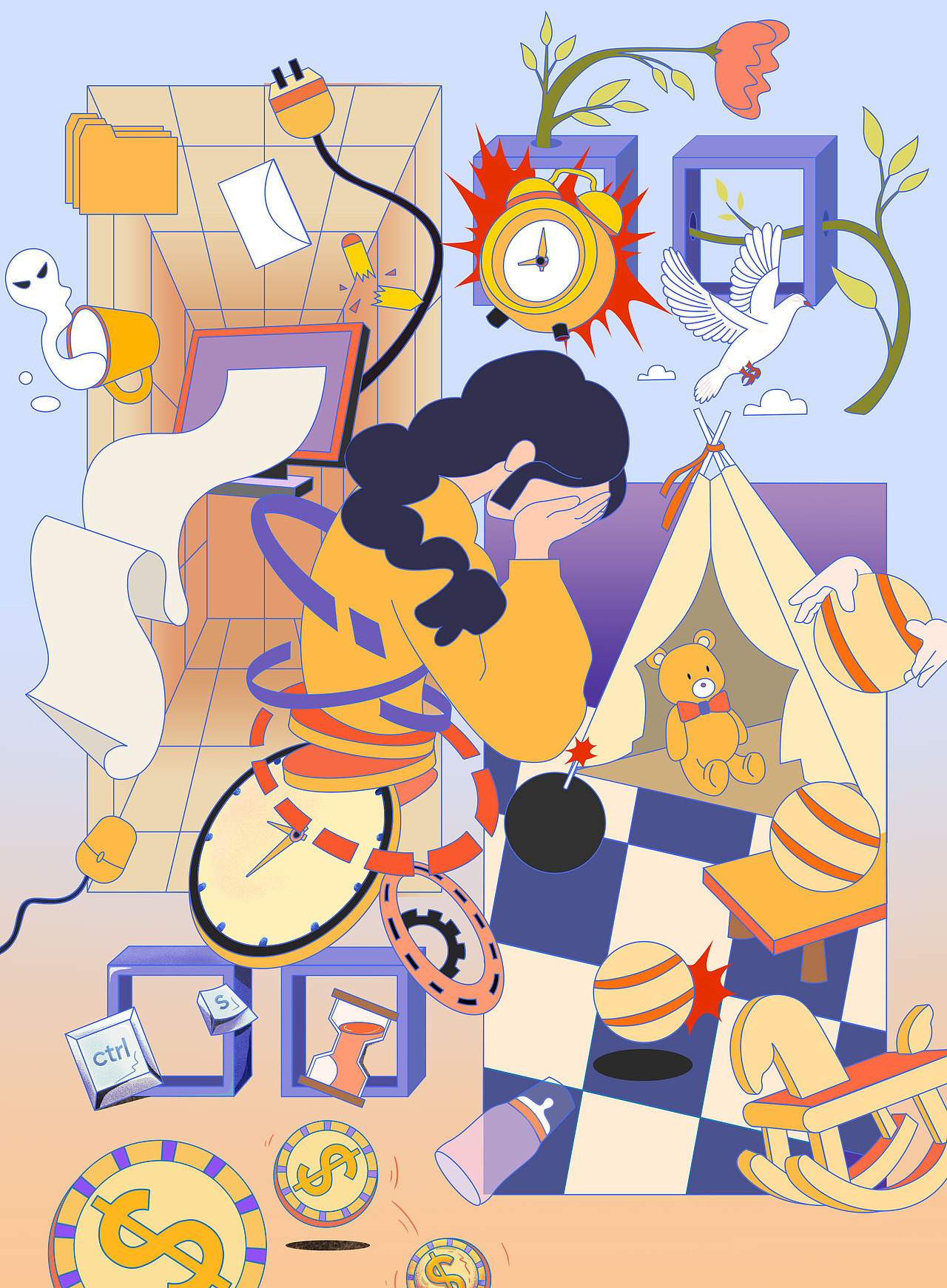 被时间缠绕的我们（图ZNDAzOTAxODk2） - 创作习作 - 站酷设计师紫苏子原创素材 - 站酷ZCOOL