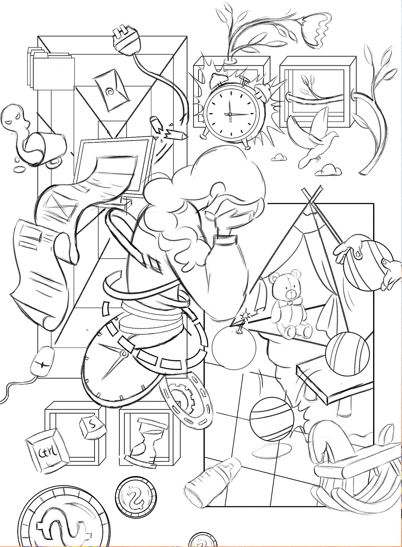 被时间缠绕的我们（图ZNDAzOTAxOTAw） - 创作习作 - 站酷设计师紫苏子原创素材 - 站酷ZCOOL