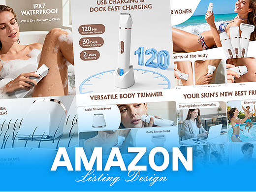 美容与个护 白色理发器-Amazon亚马逊主副图A+设计案例