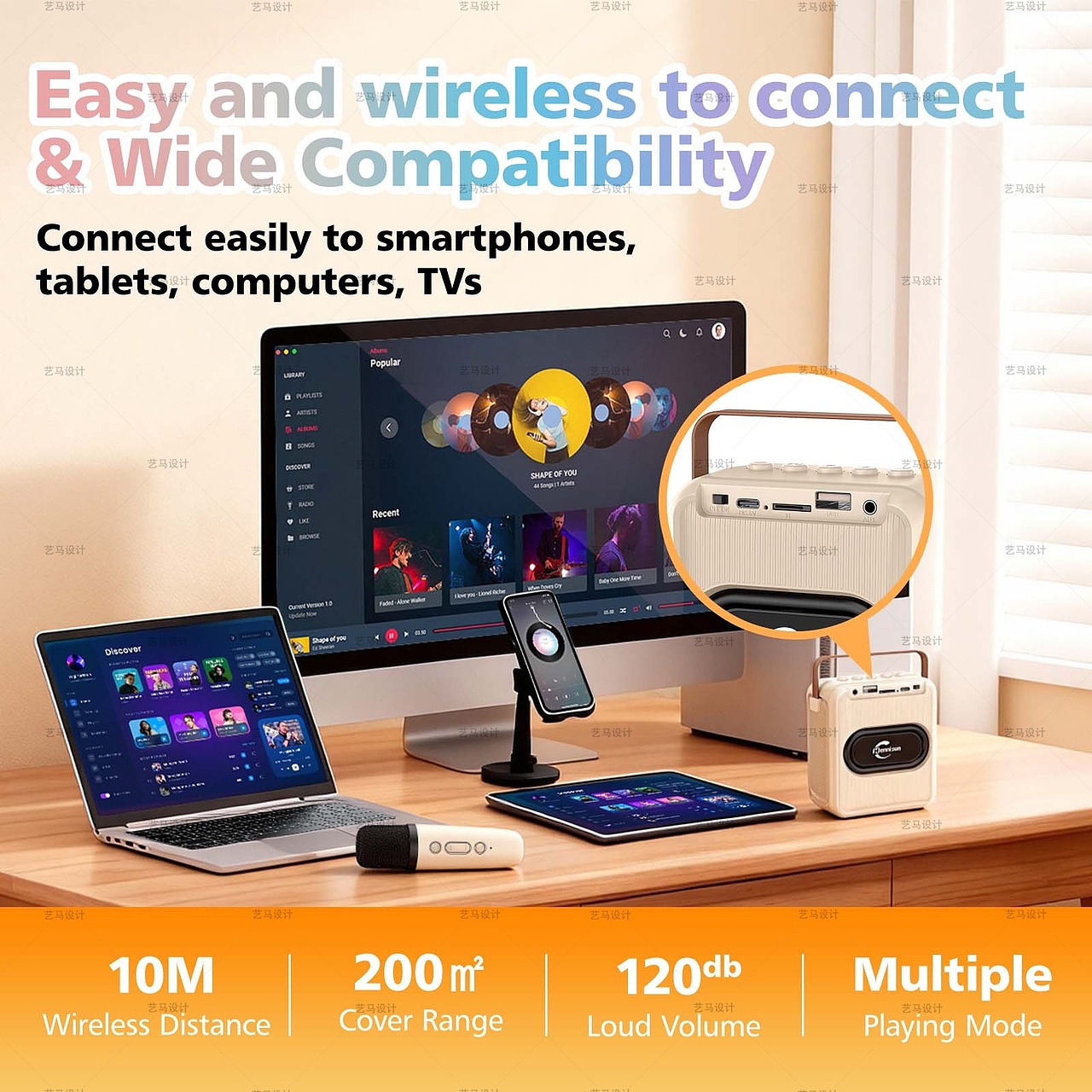 电子产品 麦克风音响-Amazon亚马逊主副图A+设计案例（图ZNDAzOTA3MjAw） - 电商 - 站酷设计师亚马逊设计工作室原创素材 - 站酷ZCOOL