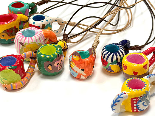 石塑粘土-小杯子项链