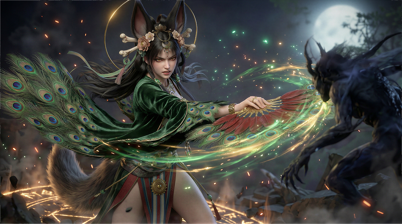魔杰作AiGC-角色与场景设计｜《羽狐祭司》· No.04（图ZNDAzOTMwMjM2） - AI作品 - 站酷设计师魔杰作MOJZ原创素材 - 站酷ZCOOL