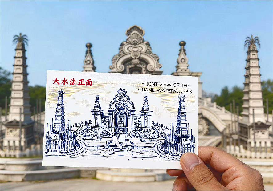 皇城之下 • 圆明园西洋楼景区文创 / 版画 明信片插画（图ZNDAzOTM2ODAw） - 商业插画 - 站酷设计师心锐设计原创素材 - 站酷ZCOOL