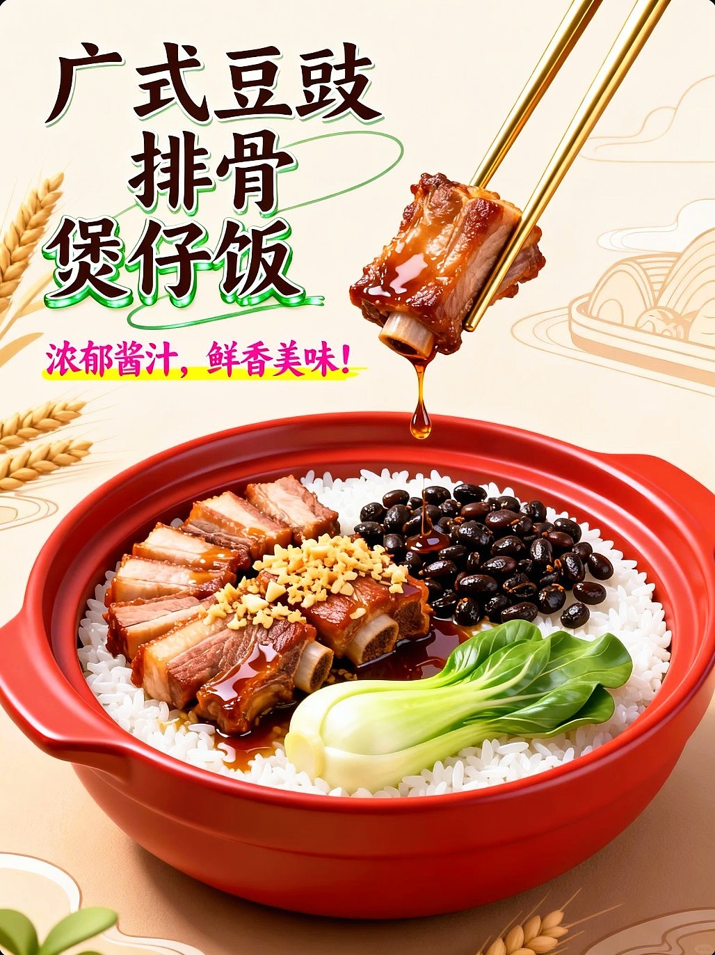 既梦AI设计创意广东美食广式煲仔饭海报附提示词AIGC（图ZNDAzOTQ0NDky） - 海报 - 站酷设计师风中的玫瑰耶原创素材 - 站酷ZCOOL