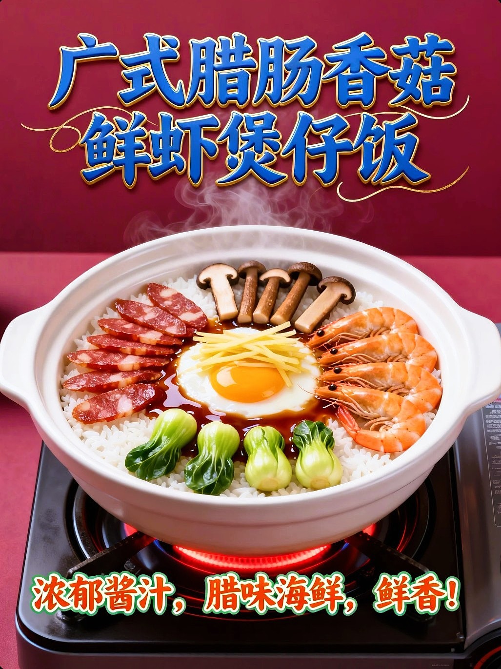 既梦AI设计创意广东美食广式煲仔饭海报附提示词AIGC（图ZNDAzOTQ0ODEy） - 海报 - 站酷设计师风中的玫瑰耶原创素材 - 站酷ZCOOL