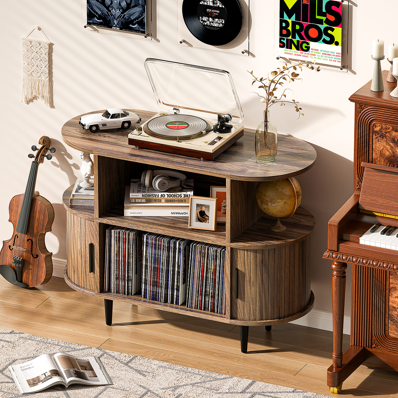 椭圆形唱片机柜（五色）（图ZNDAzOTc5MDc2） - 产品 - 站酷设计师MixBoBo原创素材 - 站酷ZCOOL