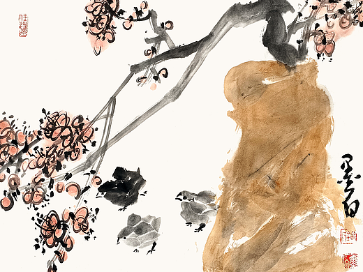 梅花小鸡大写意