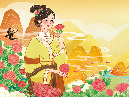 食品包装｜云南鲜花饼包装插画