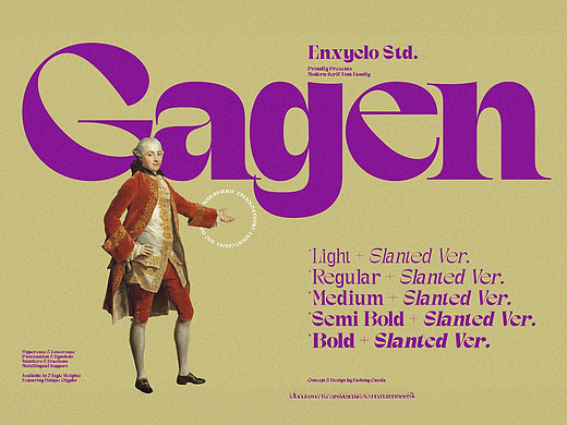 5字重现代经典优雅海报画册封面标题衬线英文字体家族