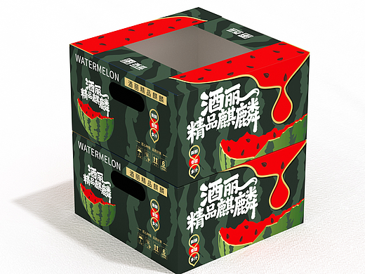 麒麟西瓜、西瓜包装盒、水果通用包装
