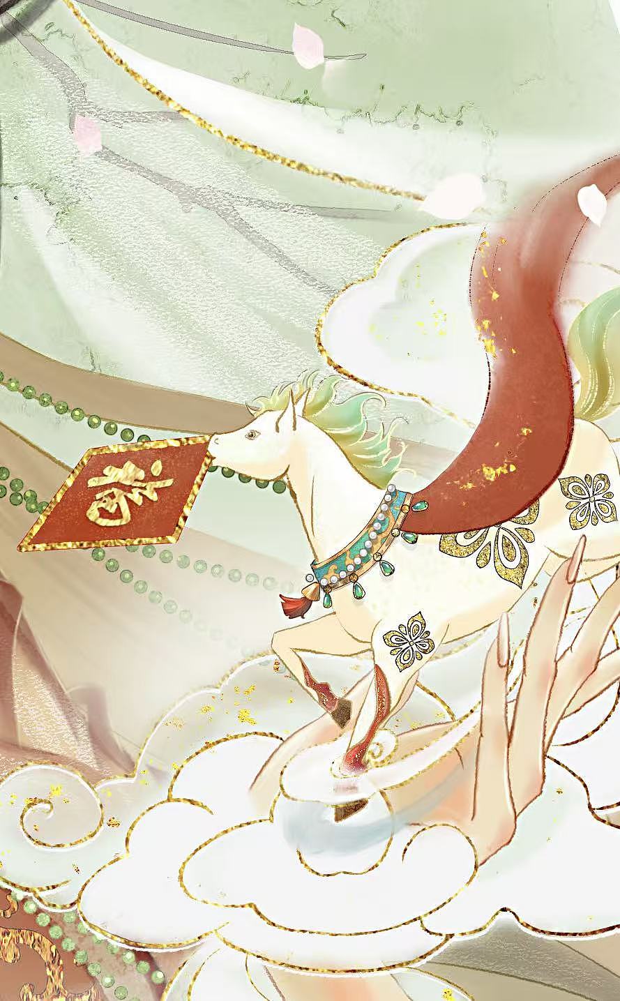 三月桃花—骏马赠福（图ZNDA0MDEzNDQw） - 商业插画 - 站酷设计师徐徐喵之原创素材 - 站酷ZCOOL