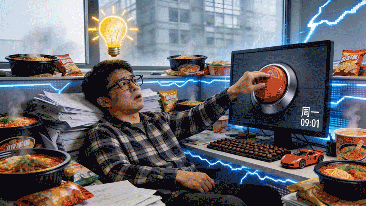 一键重启工位，脑洞无限开机（图ZNDA0MDQ4OTQw） - AI作品 - 站酷设计师小猪品牌设计原创素材 - 站酷ZCOOL