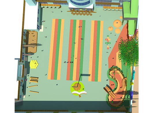 幼儿园户外操场设计｜沙漠主题动物探险儿童游乐空间