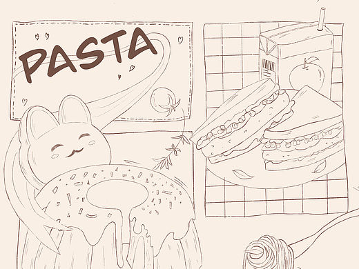 美食线稿练习（个人主页-ZNzMzMDg2Mjg=） - 商业插画 - 站酷设计师彭沾杨原创素材 - 站酷ZCOOL