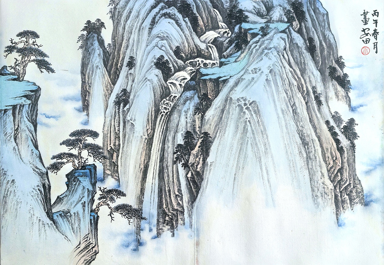 松风飞瀑（图ZNDA0MDk2OTEy） - 绘画 - 站酷设计师安田原创素材 - 站酷ZCOOL