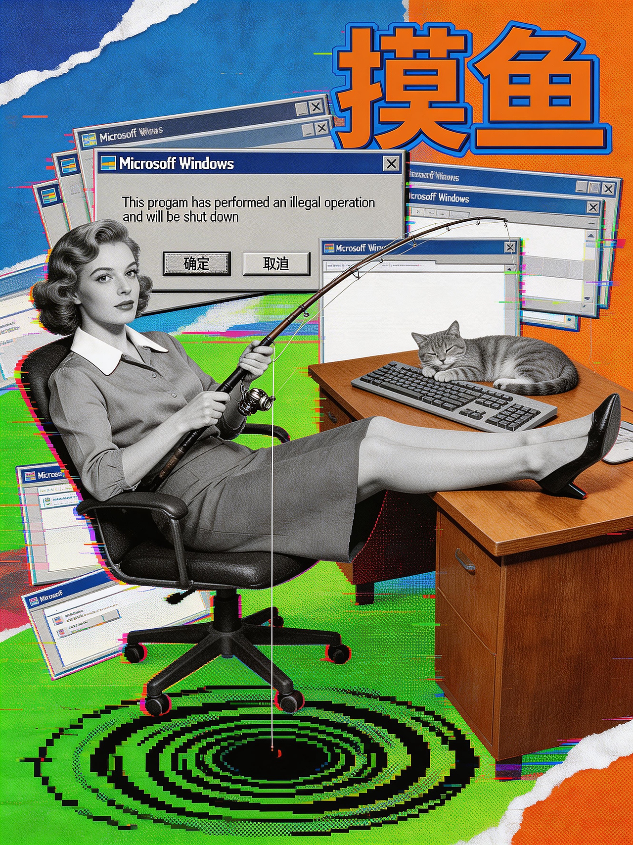 复工之摸鱼大赛——蓬松牛角包（图ZNDA0MTAzODI0） - AI作品 - 站酷设计师蓬松牛角包原创素材 - 站酷ZCOOL