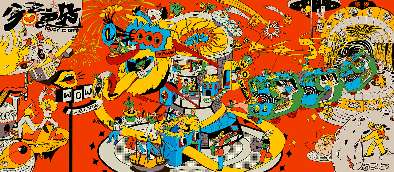 好久不见，我带着这组“玩着画”的美式脑洞回来了（图ZNDA0MTEyMjM2） - 商业插画 - 站酷设计师北极贝果原创素材 - 站酷ZCOOL