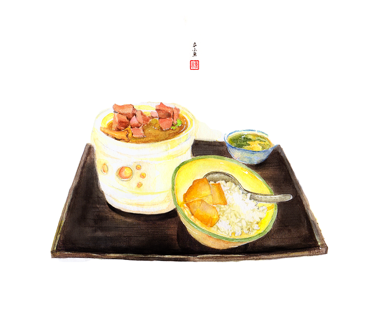 深夜食堂·美食插画（图ZNDA0MTE3MDU2） - 商业插画 - 站酷设计师一袁小鱼一原创素材 - 站酷ZCOOL