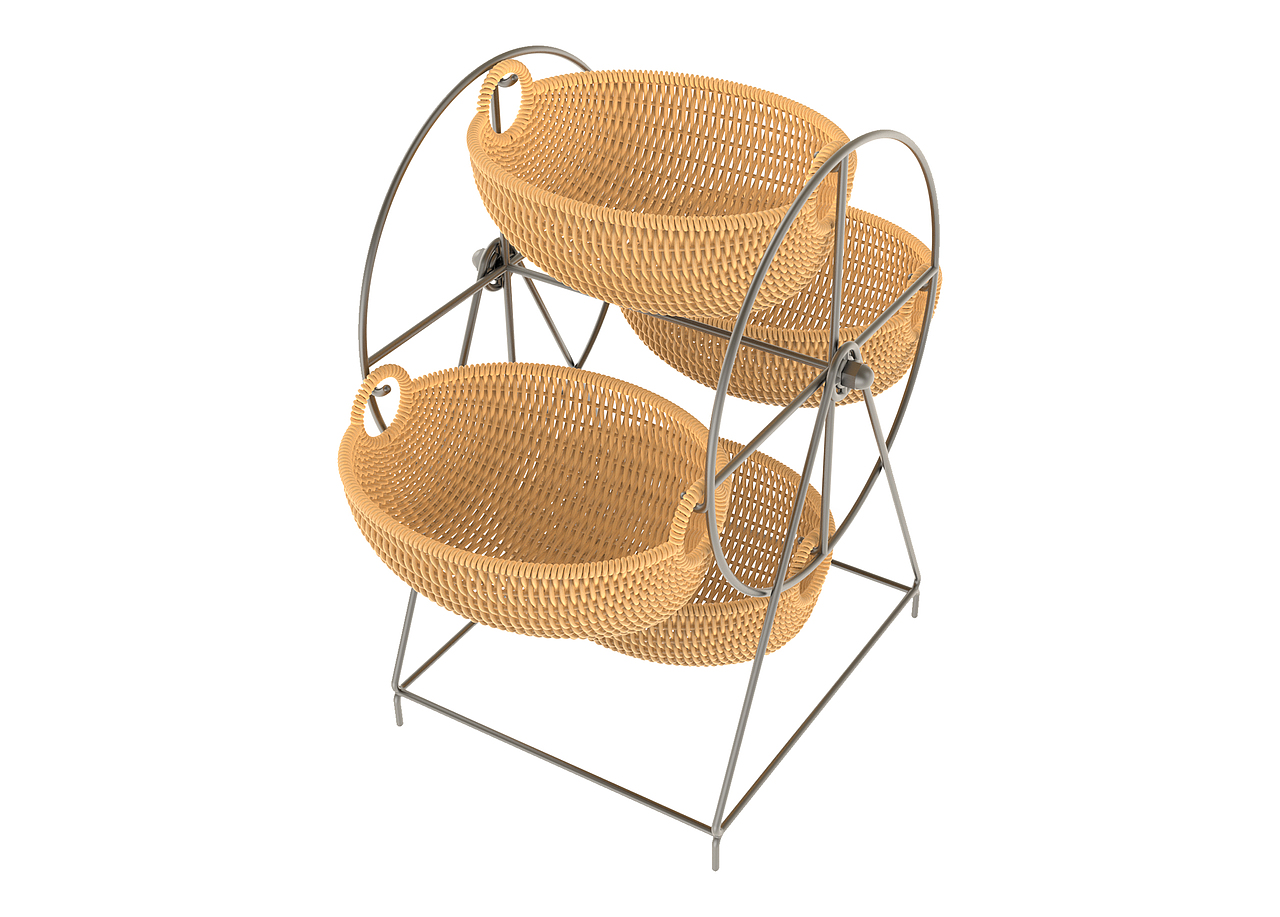 铁艺和编藤摩天轮果篮（图ZNDA0MTE5MDc2） - 生活用品 - 站酷设计师IDEA一DESIGN原创素材 - 站酷ZCOOL