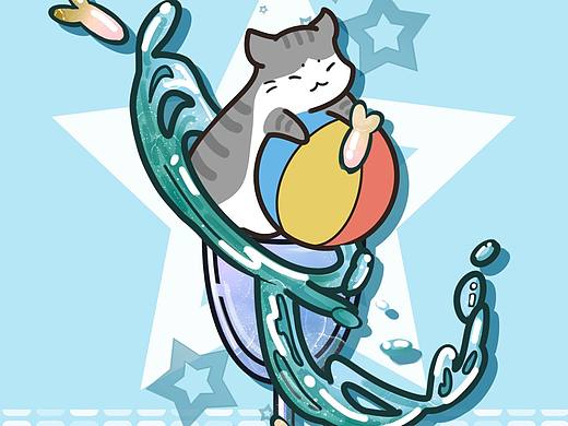 猫与美食插画合集