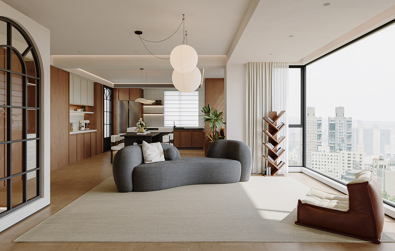 现代诧寂风客餐厅效果图表现（图ZNDA0MTMzNDAw） - 家装设计 - 站酷设计师王彤ing原创素材 - 站酷ZCOOL