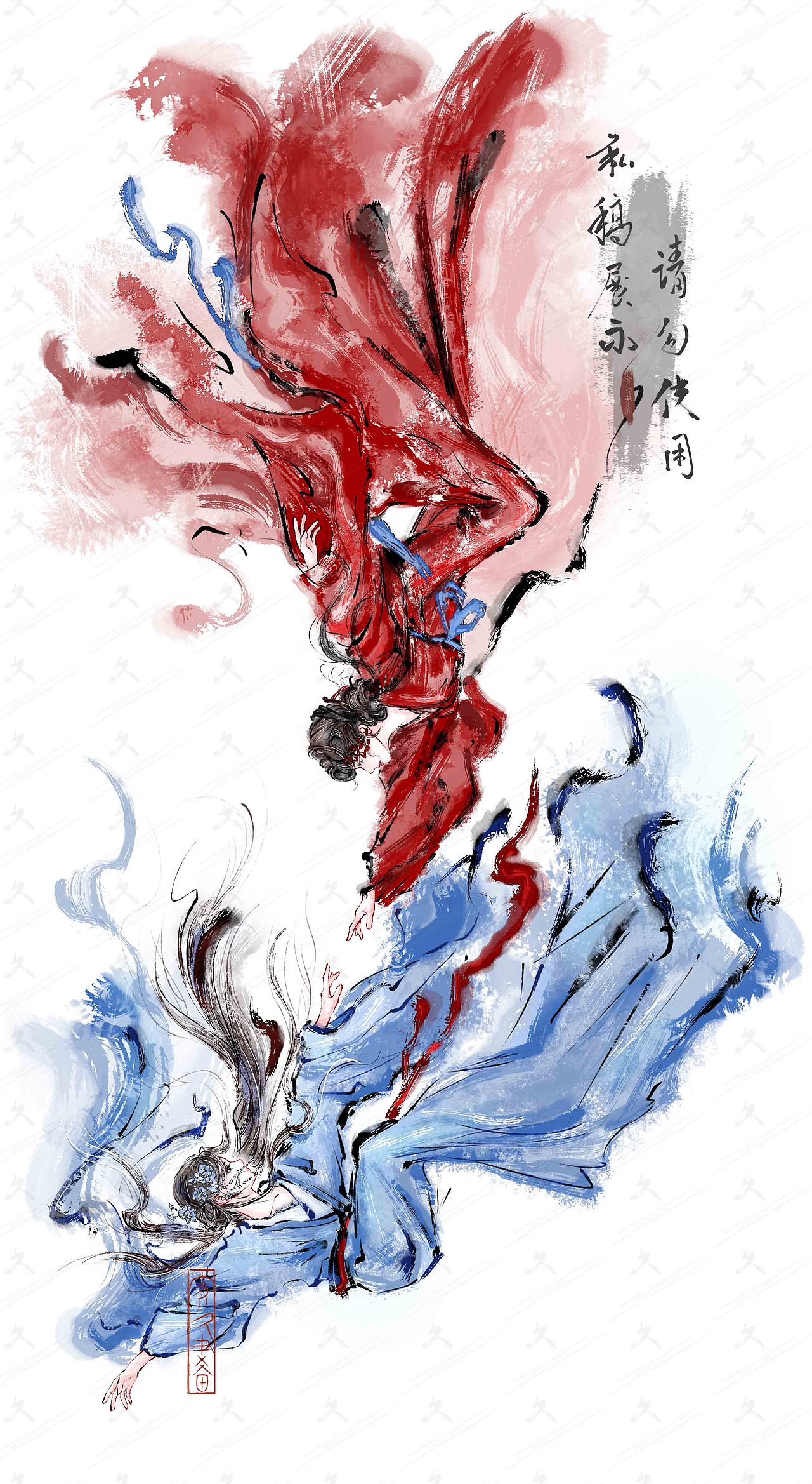 水墨人物（图ZNDA0MTQxNTg0） - 商业插画 - 站酷设计师赛久原创素材 - 站酷ZCOOL