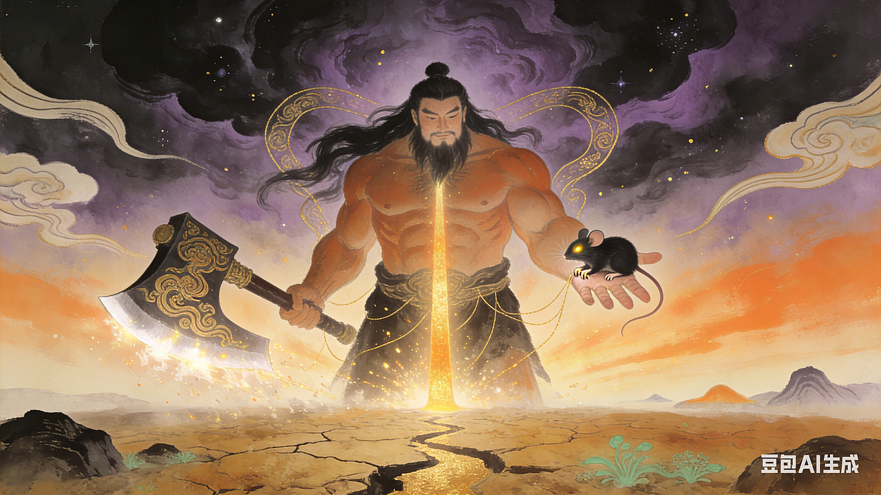 《洪荒日月·一念明暗》（图ZNDA0MTQ2MDAw） - AI作品 - 站酷设计师JuneandY原创素材 - 站酷ZCOOL