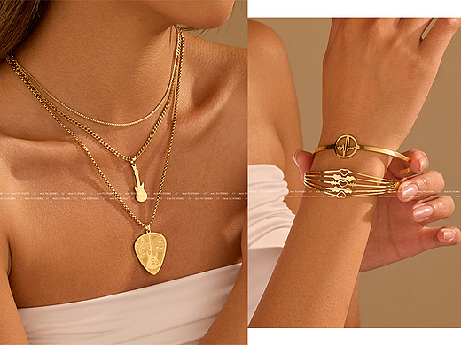 亚马逊饰品拍摄 小麦色跨境饰品拍照 外贸饰品首饰拍摄