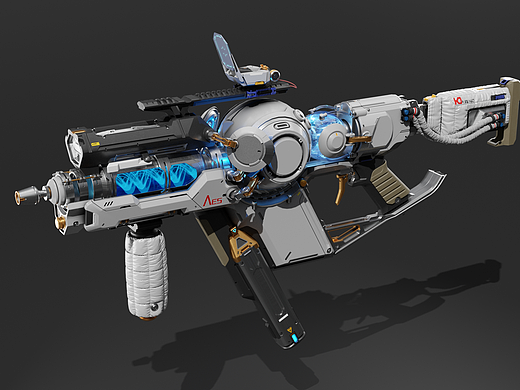 一把带鱼缸的枪械射击