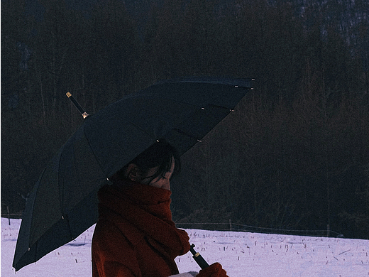 夕暮れの雪