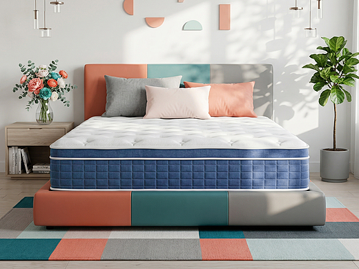 亚马逊-蓝色方格床垫