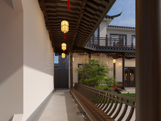 雕梁画栋的庭院