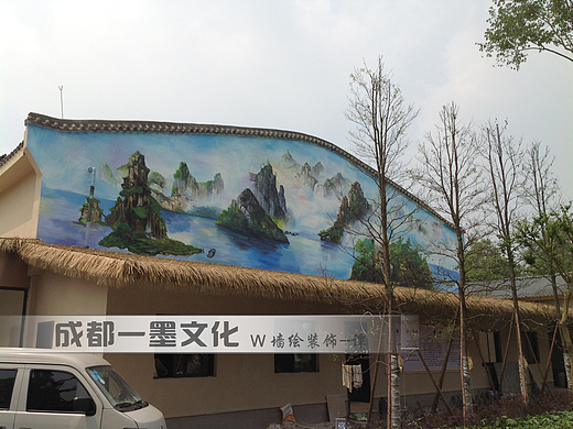 社区墙绘 成都墙绘 中式墙绘 四川墙绘 墙绘国画