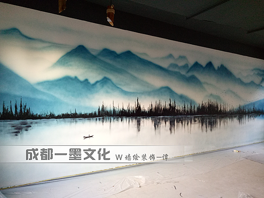 中式墙绘 社区墙绘 四川墙绘 成都墙绘 餐饮店墙绘