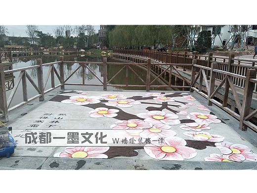 地坪地画 成都墙绘 中式墙绘 社区墙绘 地画 社区美化