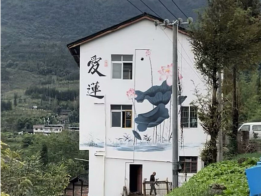  成都墙绘 中式墙绘 墙绘国画 文化墙 农村文化墙