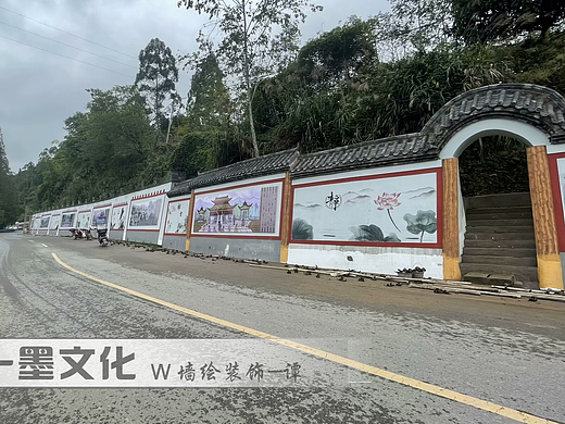  成都墙绘 中式墙绘 墙绘国画 文化墙 农村文化墙